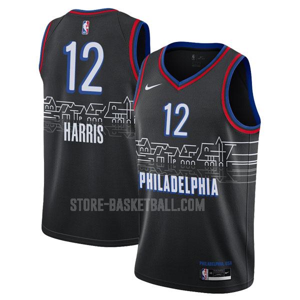2020-21 philadelphia 76ers tobias harris 12 black city edition men's replica jersey