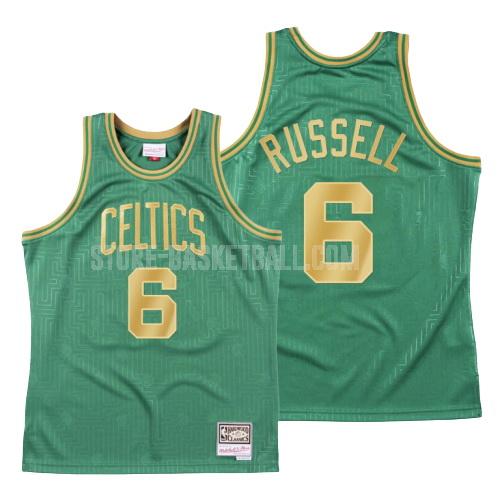 2020 boston celtics bill russell 6 green throwback men's replica jersey