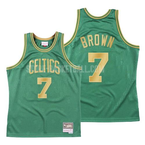 2020 boston celtics jaylen brown 7 green throwback men's replica jersey