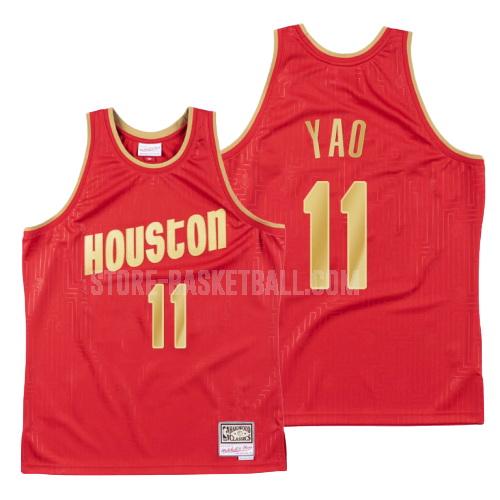 2020 houston rockets yao ming 11 red throwback men's replica jersey