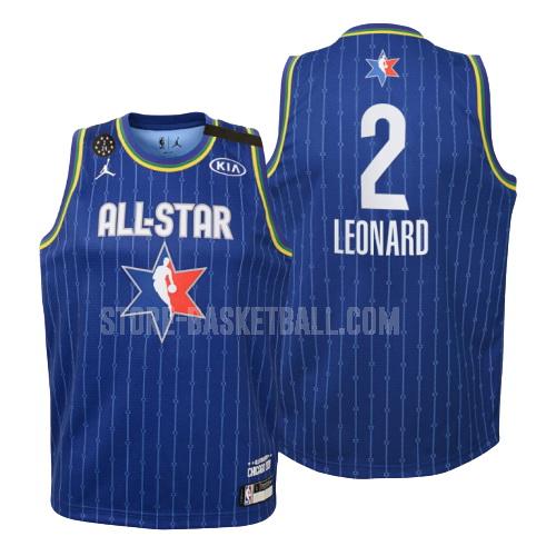 2020 los angeles clippers kawhi leonard 2 blue nba all-star youth replica jersey