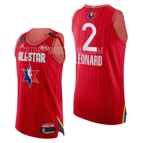 2020 los angeles clippers kawhi leonard 2 red nba all-star men's replica jersey