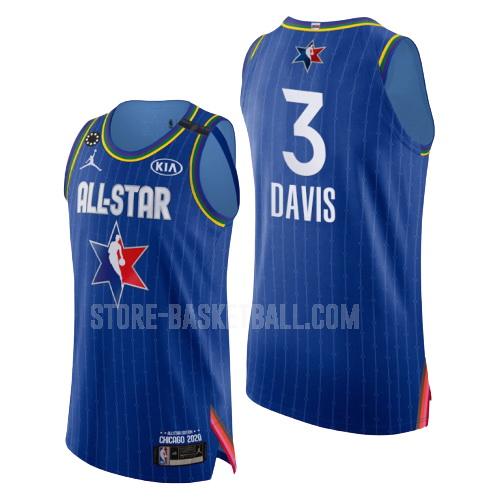 2020 los angeles lakers anthony davis 3 blue nba all-star men's replica jersey