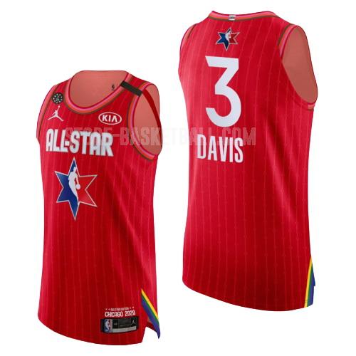 2020 los angeles lakers anthony davis 3 red nba all-star men's replica jersey