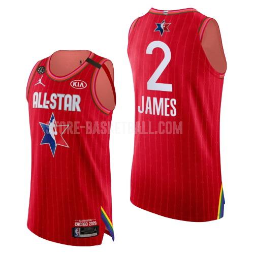 2020 los angeles lakers lebron james 2 red nba all-star men's replica jersey