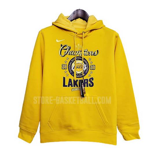 2020 los angeles lakers yellow champion men's basketball hoodie