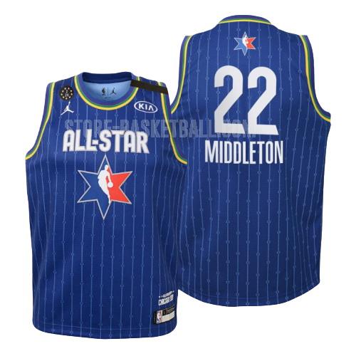 2020 milwaukee bucks khris middleton 22 blue nba all-star youth replica jersey