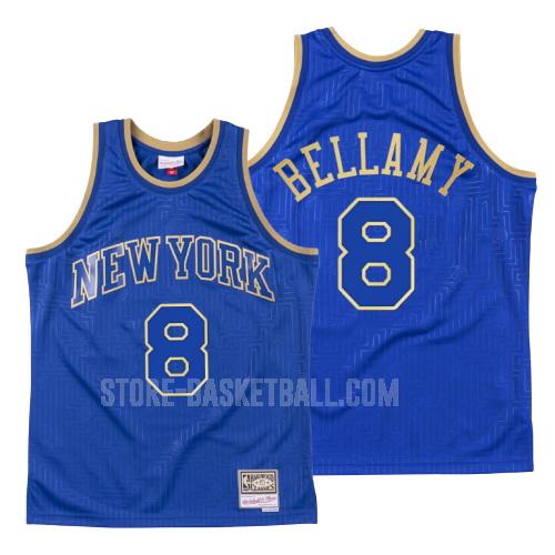 2020 new york knicks walt bellamy 8 blue throwback men's replica jersey