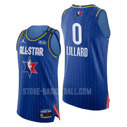 2020 portland trail blazers damian lillard 0 blue nba all-star men's replica jersey