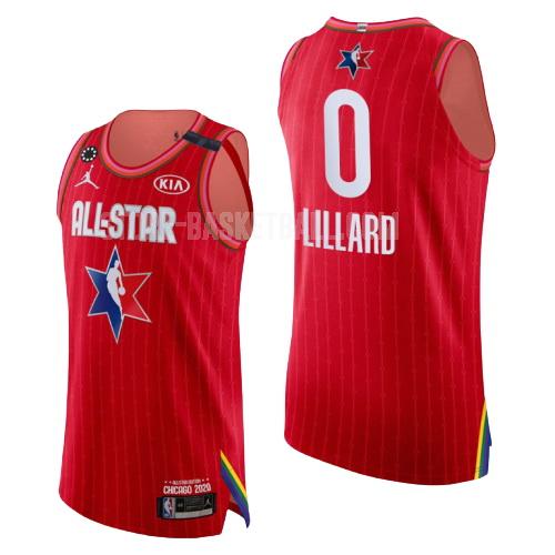 2020 portland trail blazers damian lillard 0 red nba all-star men's replica jersey