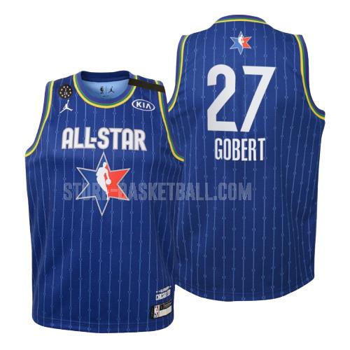 2020 utah jazz rudy gobert 27 blue nba all-star youth replica jersey