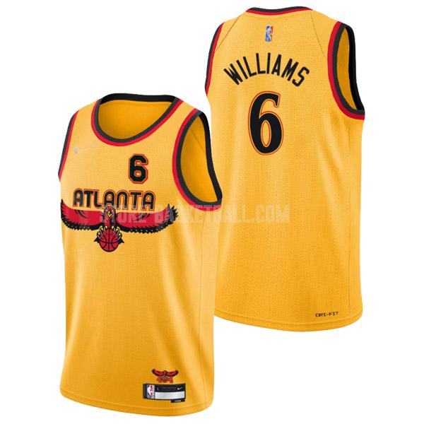 2021-22 atlanta hawks lou williams 6 yellow 75th anniversary city edition men's replica jersey