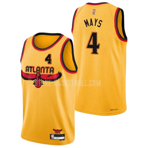 2021-22 atlanta hawks skylar mays 4 yellow 75th anniversary city edition men's replica jersey