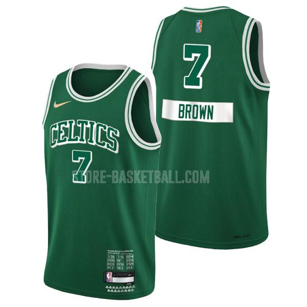 2021-22 boston celtics jaylen brown 7 green 75th anniversary city edition men's replica jersey
