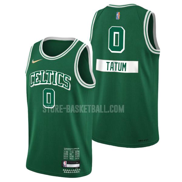 2021-22 boston celtics jayson tatum 0 green 75th anniversary city edition men's replica jersey