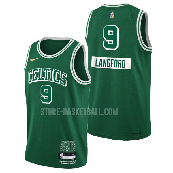 2021-22 boston celtics romeo langford 9 green 75th anniversary city edition men's replica jersey