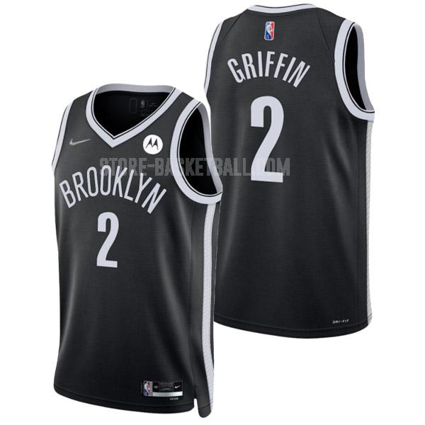 2021-22 brooklyn nets blake griffin 2 black 75th anniversary icon edition men's replica jersey