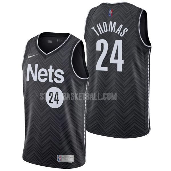 2021-22 brooklyn nets cameron thomas 24 black earned edition men's replica jersey