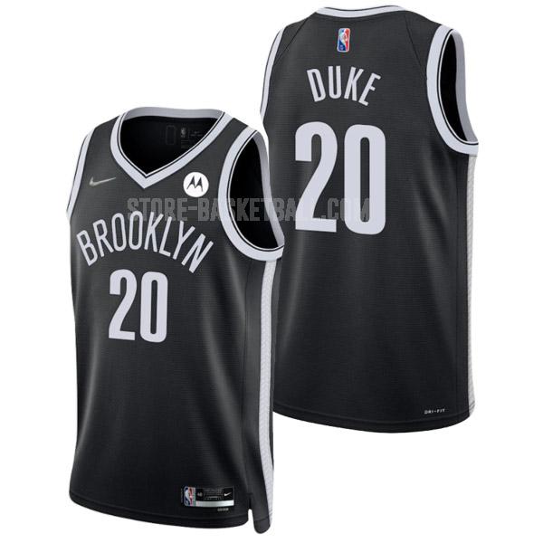 2021-22 brooklyn nets david duke 20 black 75th anniversary icon edition men's replica jersey