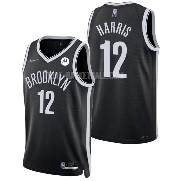 2021-22 brooklyn nets joe harris 12 black 75th anniversary icon edition men's replica jersey