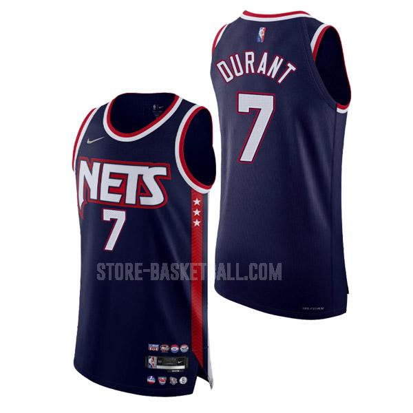 2021-22 brooklyn nets kevin durant 7 navy 75th anniversary city edition men's replica jersey