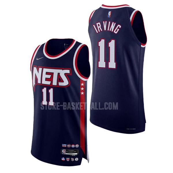 2021-22 brooklyn nets kyrie irving 11 navy 75th anniversary city edition men's replica jersey