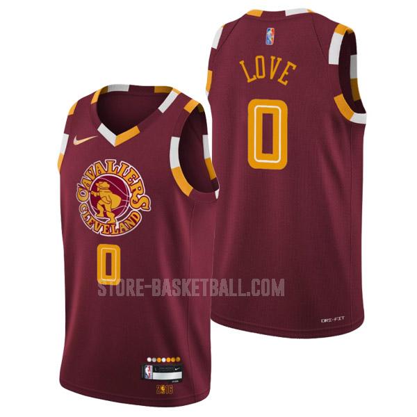2021-22 cleveland cavaliers kevin love 0 wine 75th anniversary city edition men's replica jersey
