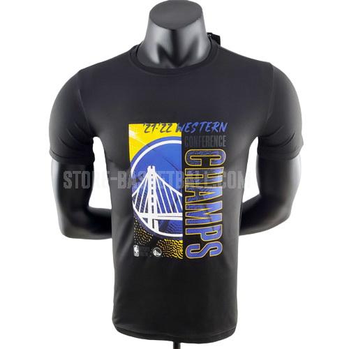 2021-22 golden state warriors black 22822a20 western champions men's basketball t-shirt
