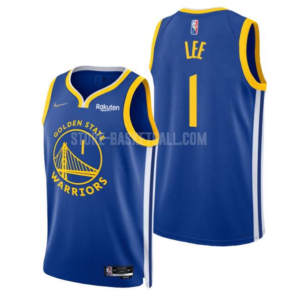 2021-22 golden state warriors damion lee 1 blue 75th anniversary icon edition men's replica jersey
