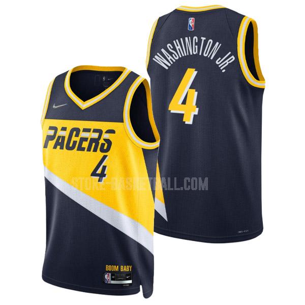 2021-22 indiana pacers duane washington jr 4 navy 75th anniversary city edition men's replica jersey