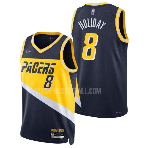 2021-22 indiana pacers justin holiday 8 navy 75th anniversary city edition men's replica jersey