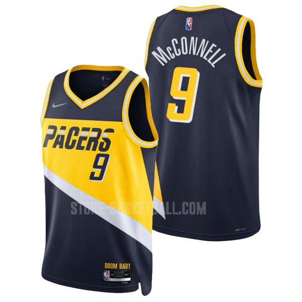 2021-22 indiana pacers t.j. mcconnell 9 navy 75th anniversary city edition men's replica jersey