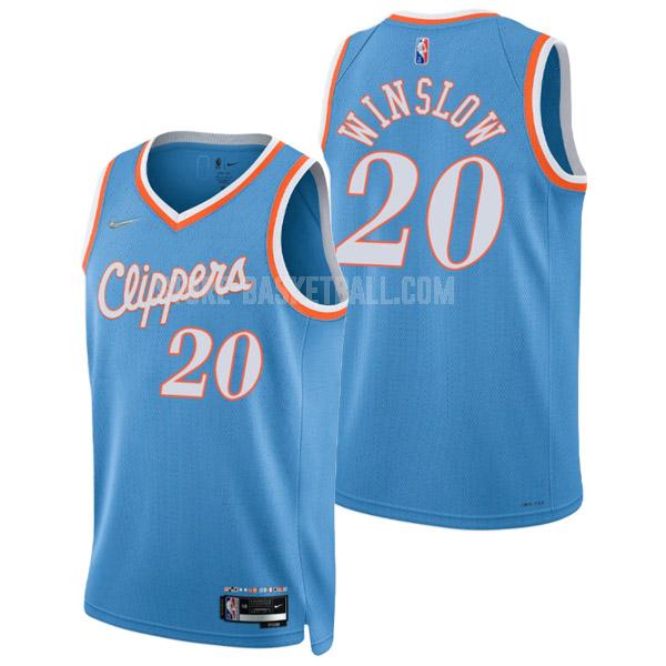 2021-22 los angeles clippers justise winslow 20 blue 75th anniversary city edition men's replica jersey