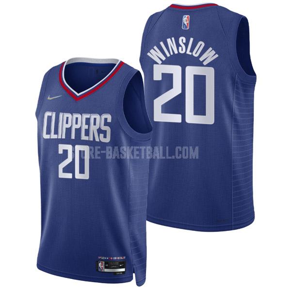 2021-22 los angeles clippers justise winslow 20 blue 75th anniversary icon edition men's replica jersey