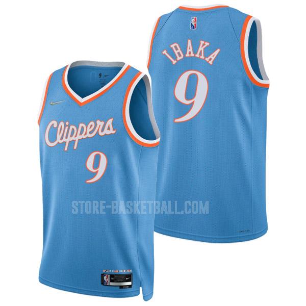2021-22 los angeles clippers serge ibaka 9 blue 75th anniversary city edition men's replica jersey
