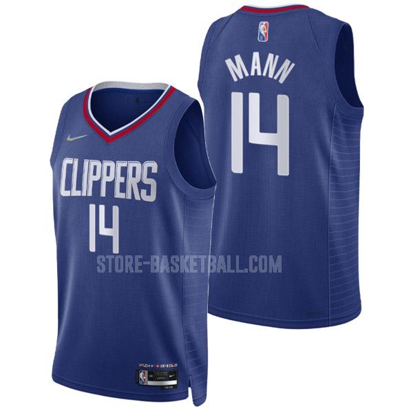 2021-22 los angeles clippers terance mann 14 blue 75th anniversary icon edition men's replica jersey