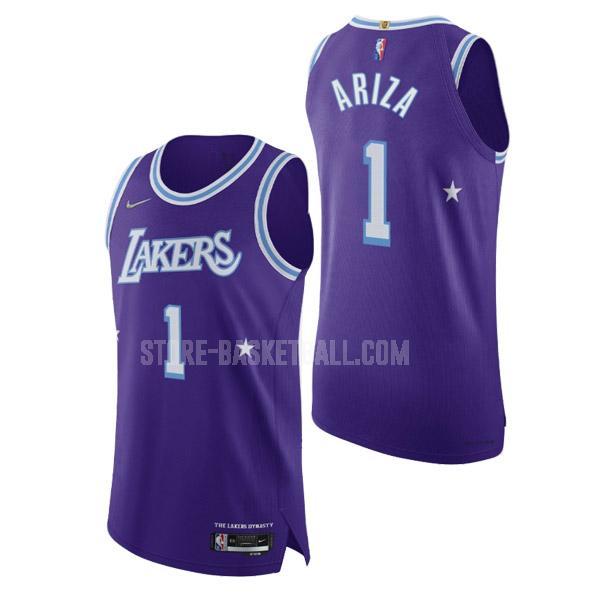 2021-22 los angeles lakers trevor ariza 1 purple 75th anniversary men's replica jersey