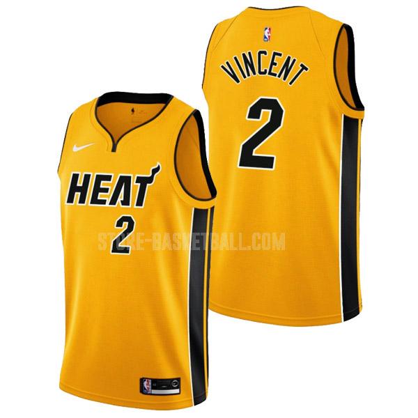 2021-22 miami heat gabe vincent 2 yellow earned edition men's replica jersey