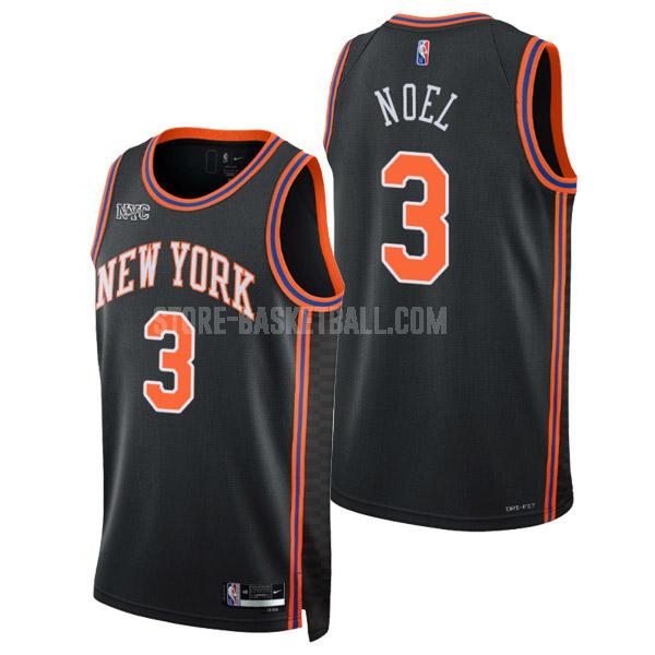 2021-22 new york knicks nerlens noel 3 black 75th anniversary city edition men's replica jersey