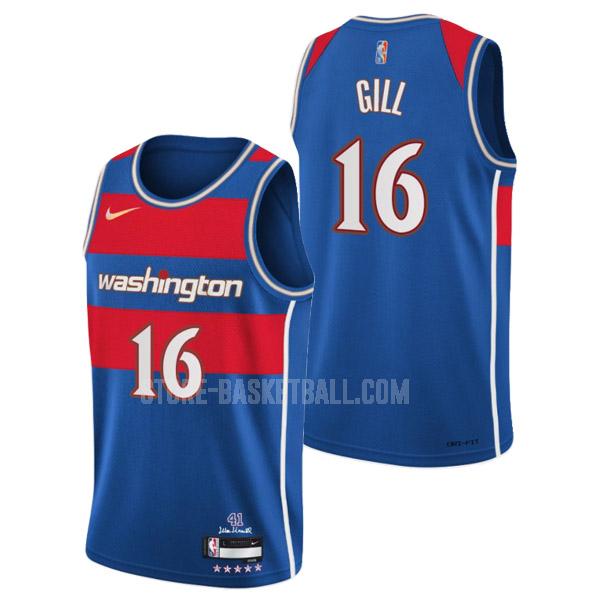 2021-22 washington wizards anthony gill 16 blue 75th anniversary city edition men's replica jersey