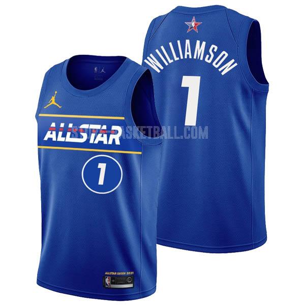 2021 zion williamson 1 blue all-star men's replica jersey