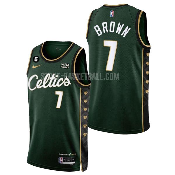 2022-23 boston celtics jaylen brown 7 green city edition men's replica jersey