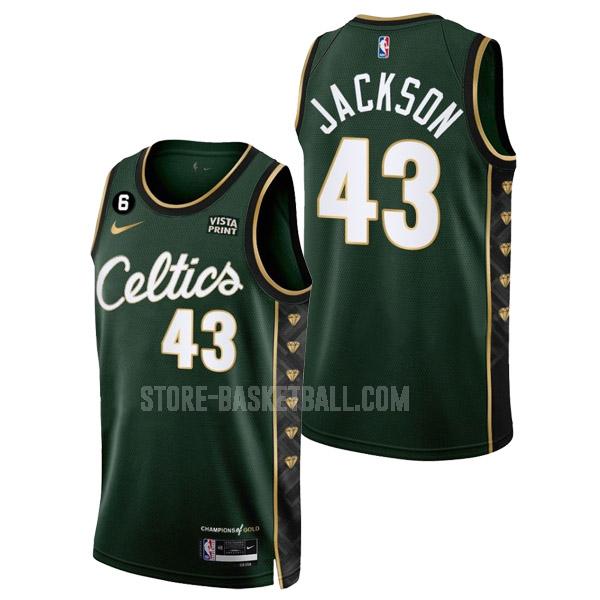 2022-23 boston celtics justin jackson 43 green city edition men's replica jersey