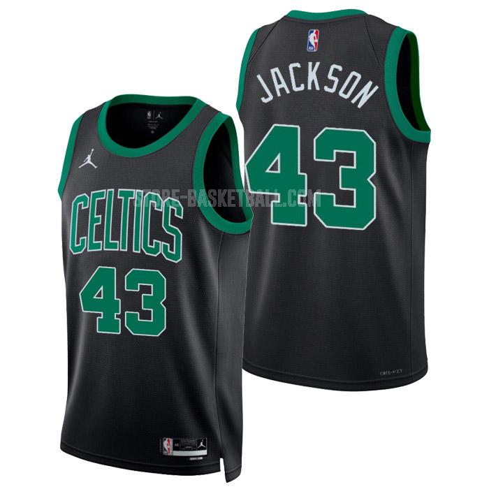 2022-23 boston celtics robert justin jackson 43 black statement edition men's replica jersey