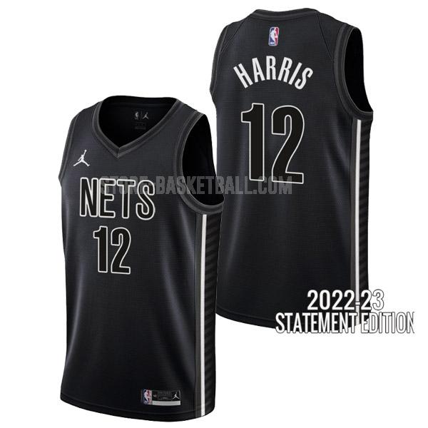 2022-23 brooklyn nets joe harris 12 black statement edition men's replica jersey