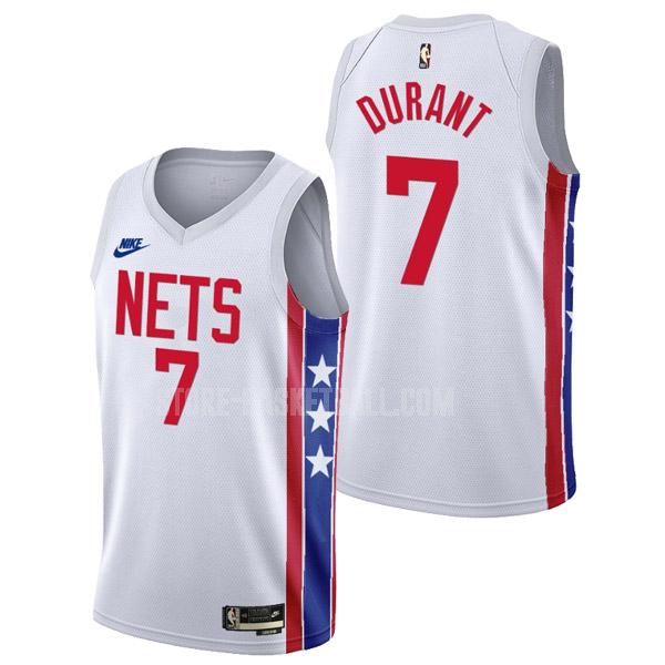 2022-23 brooklyn nets kevin durant 7 white classic edition men's replica jersey
