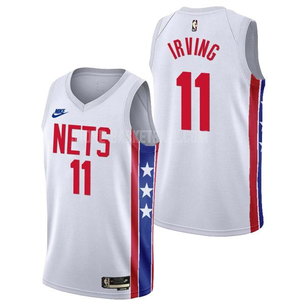 2022-23 brooklyn nets kyrie irving 11 white classic edition men's replica jersey