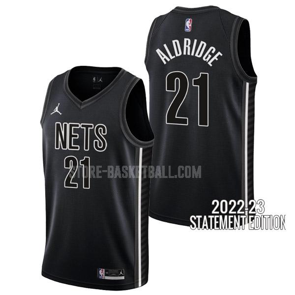 2022-23 brooklyn nets lamarcus aldridge 21 black statement edition men's replica jersey
