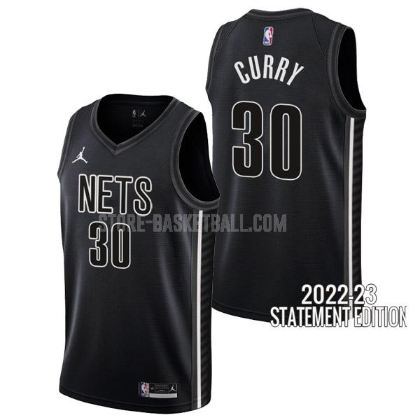 2022-23 brooklyn nets seth curry 30 black statement edition men's replica jersey