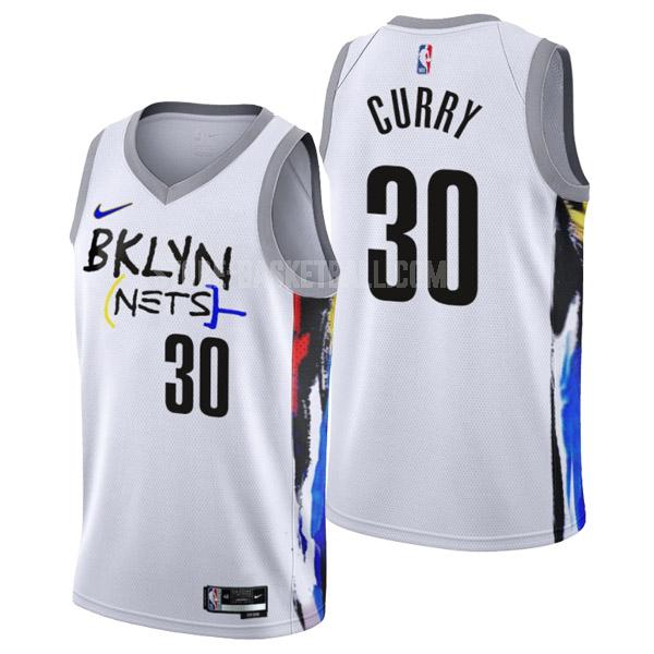 2022-23 brooklyn nets seth curry 30 white city edition men's replica jersey